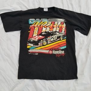 VINTAGE 1990 Davey Allison NASCAR black t-shirt